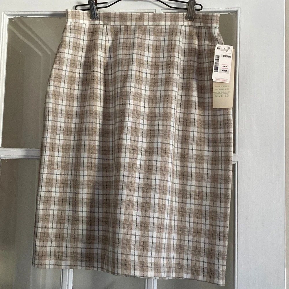 Vintage 80s plaid pencil skirt - NWT - Picture 1 of 5